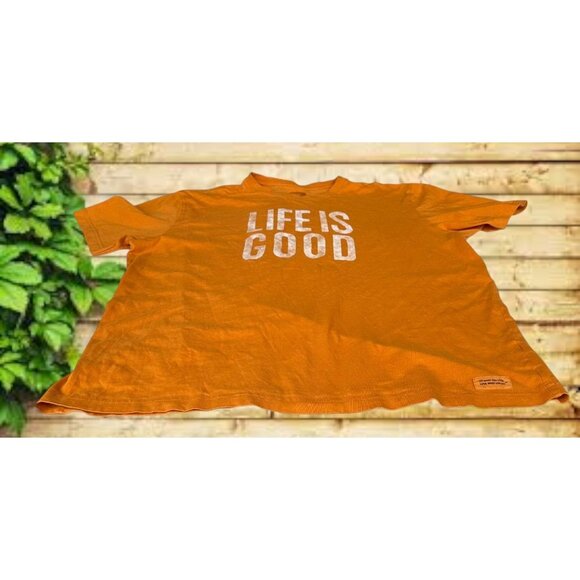 Life is Good  T Shirt XL Gold Short Sleeves Fall Halloween Dad Christmas Gift - Picture 3 of 12